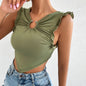 Women Clothing Design Backless Lace-up Vest Women Inner Wear Outer Wear Summer Base Vest T-shirt Top