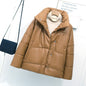 Winter Women Faux Leather Coat Single-Breasted Stand Collar Short Leather Coat Slim Jacket