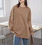 Autumn Winter Women Bottoming Loose Mid Length Sweater Women Casual Coat Spring