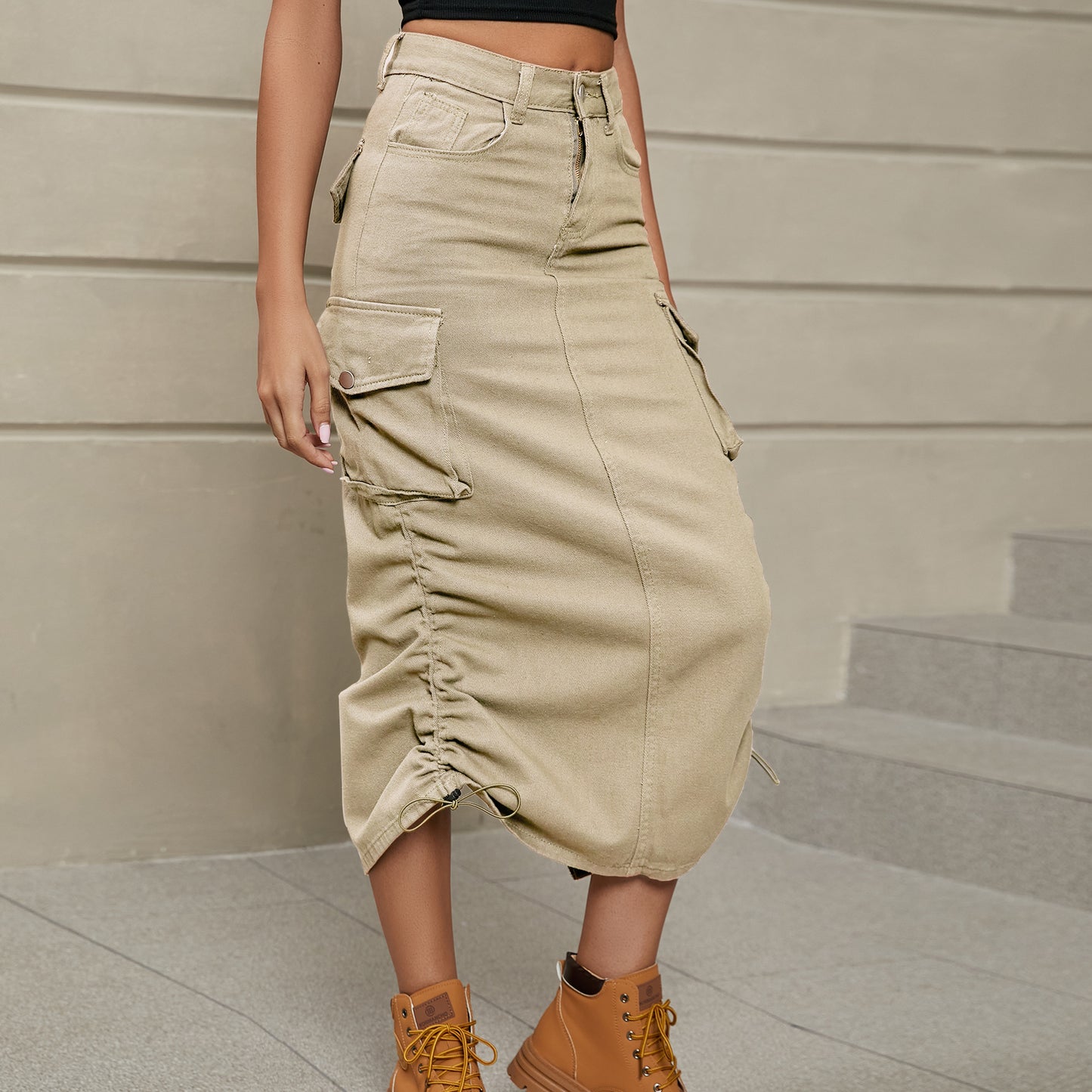 Women Clothing Skirt Casual Mid Length Skirt