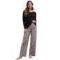 Long Sleeved Top Leopard Print Pants Home Wear Suit Women Casual Pajamas