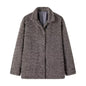 Women Clothing French Loose Lapels Buttons Decoration Big Wool Terry Coat