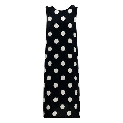 Backless Drawstring Polka Dot Dress Korean Sleeveless Vest Dress