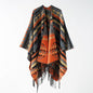 Retro Warm Shawl Nepal Ethnic Slit Scarf Cashmere Tassel Cape Autumn Winter Women