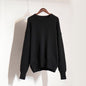 Solid Color round Neck Sweater Autumn Winter Office Casual round Neck Knitted Sweater