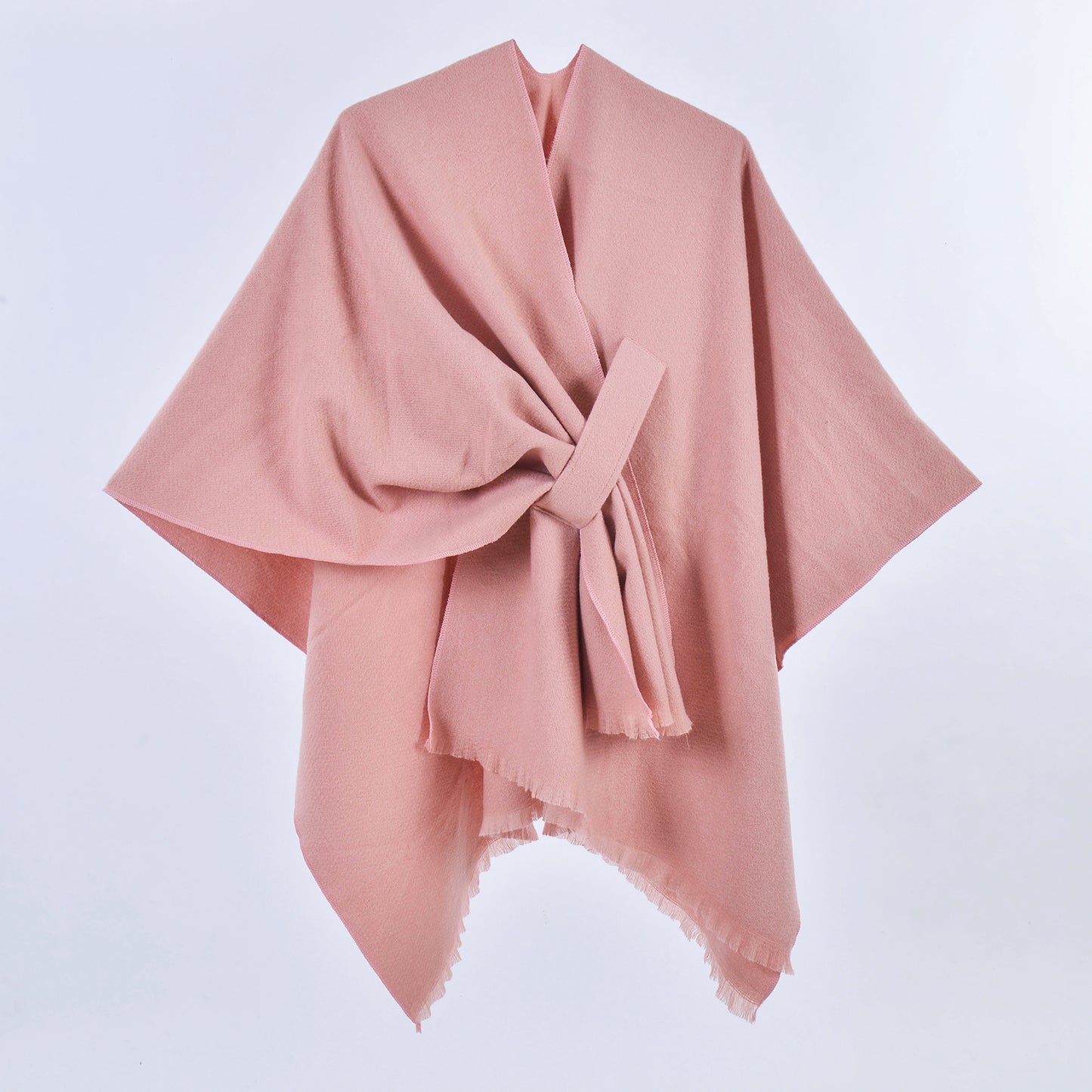 Women Spring Scarf Shawl All Match Solid Color Four Seasons Imitation Cashmere Split Cloak