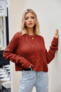 Autumn Winter Women Twist Twisted Rope Knitwear Loose Thick Needle Pullover Sweater