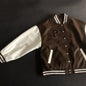 Women Loose Faux Leather Varsity Jacket Single Breasted Embroidered Hip Hop Fashionable Casual Leather Jacket Fashionable Coat