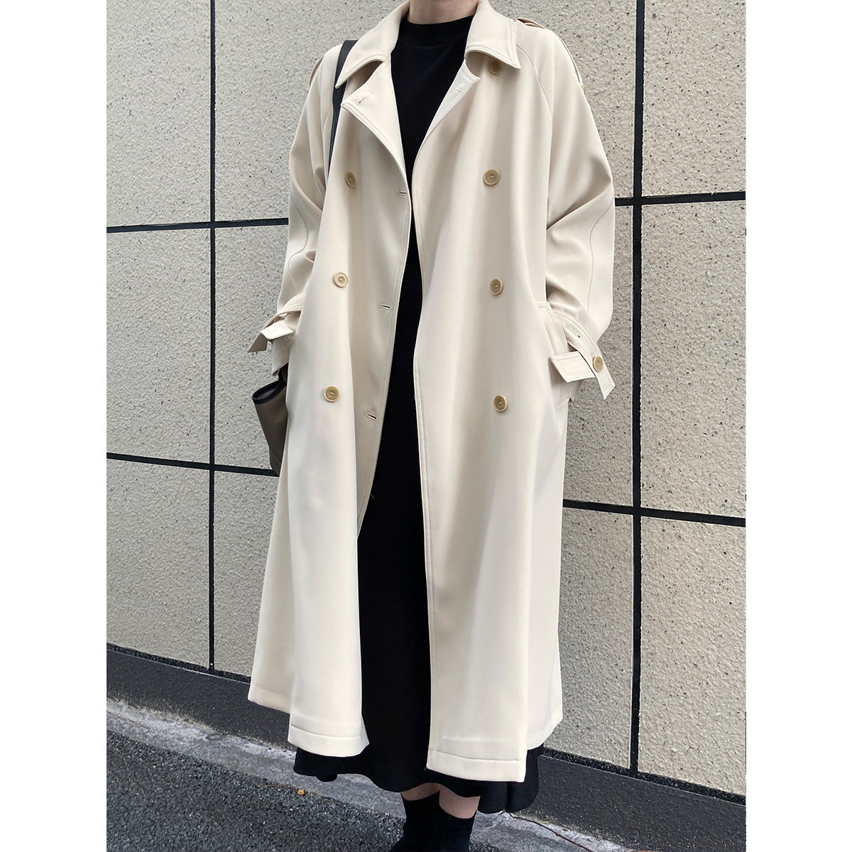 Main Promotion Autumn Draping British Loose Mid-Length over the Knee Trench Coat Female