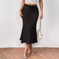 Skirt Women Clothing Elegant Knitted Jacquard Elastic Hip Fishtail Skirt Long Skirt