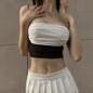 Summer Casual Top Contrast Color Strap Sexy Backless Short Vest for Women