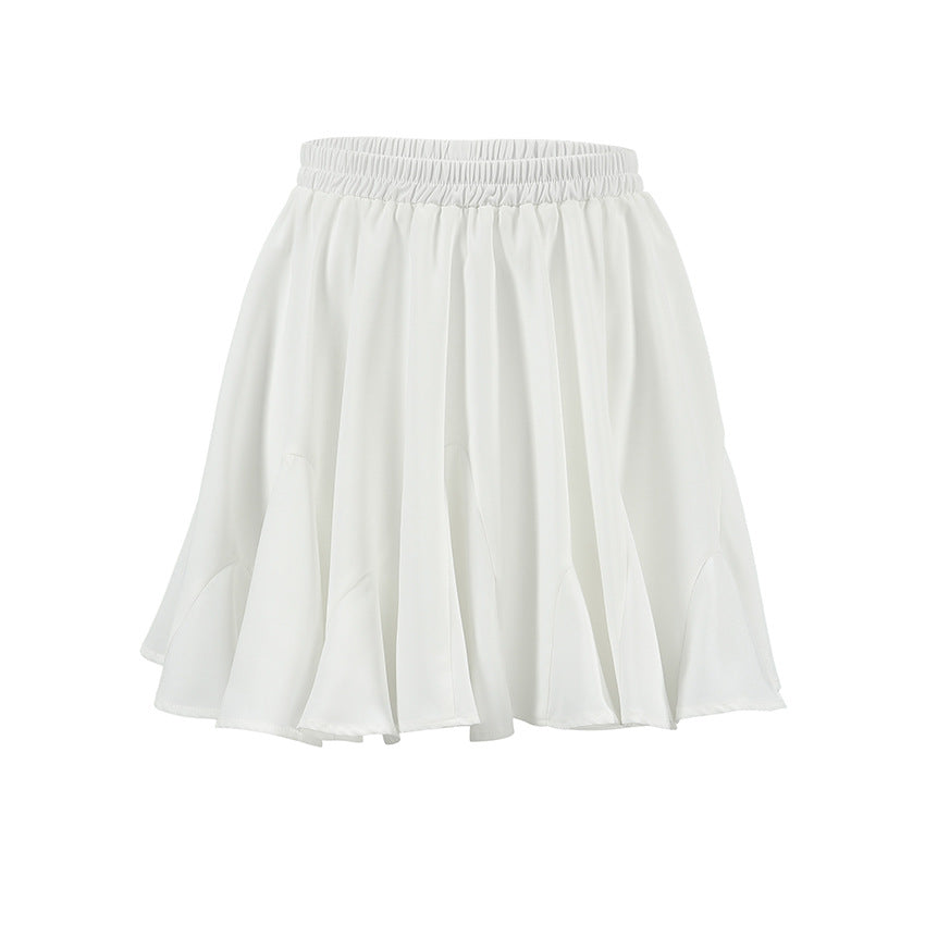 Sexy Chiffon Pure White Pleated Ultra Short Skirt Summer Arrival Short Women