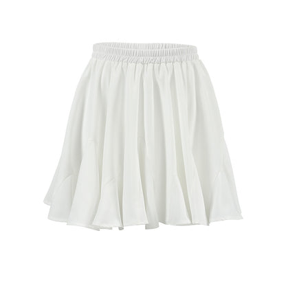 Sexy Chiffon Pure White Pleated Ultra Short Skirt Summer Arrival Short Women