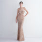 Bottom Sequin Suspender Party Sequined Dress Long Banquet Slim Fit Evening Dress Elegant