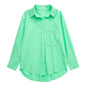 Summer Solid Color Multicolor Poplin Loose Shirt