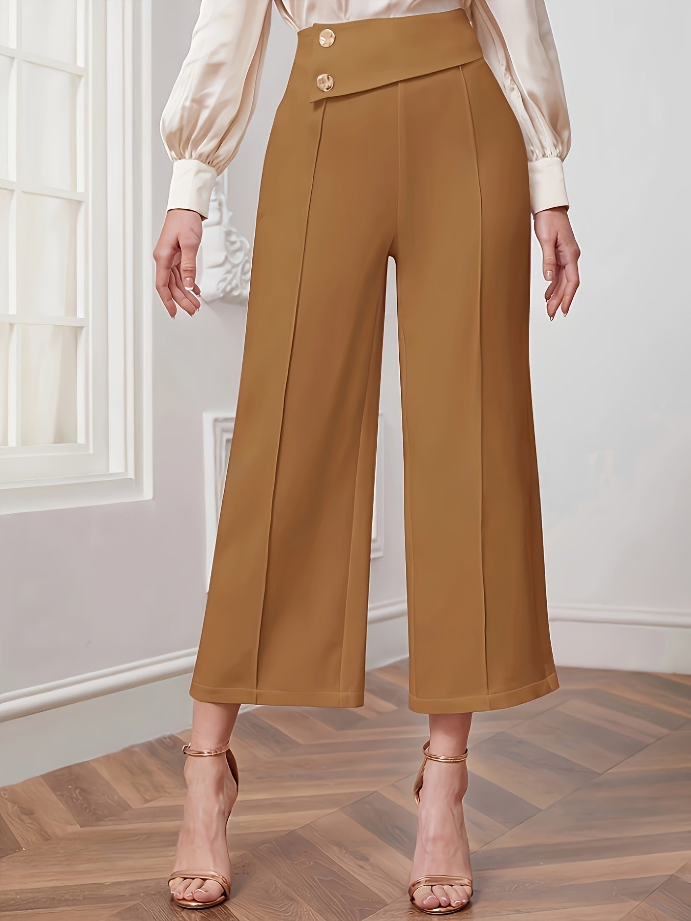 High Waist Wide Leg Pants Women Autumn Advanced High Waist Drooping Loose Straight Casual Pants