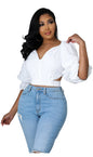 Women Clothing White Shirt Women Design High-End Casual Loose Short Shirt Spring
