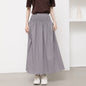 Japanese Summer Women Skirt High Waist Mid Length Gentle Small Solid Color Pettiskirt