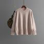 Round Neck Sweater Women Autumn Winter Solid Color All Matching Pullover Sweater Slimming Long Sleeves Loose Bottoming Shirt