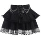 Summer Halloween Party Hipster Slim Chain Cross Double Layer Gothic Skirt Women