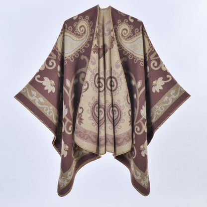 Autumn Winter Retro Paisley Thick Shawl Street Cloak Scarf