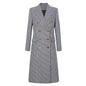 Spring Autumn High Quality Overcoat Coat Classic Houndstooth Senior Women Trench Coat