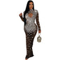 Women Wear round Neck Rhinestone Dress Maxi Dress