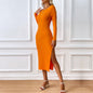 Autumn Winter Women Clothing Sexy Backless Slim Fit Long Sleeve Sheath Party Dress
