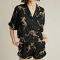 Printed Short Sleeved Shorts Pajamas Two Piece Set Summer Women Outerwear Homewear