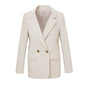 Autumn Winter Wool Small Mid Length Blazer Women Office