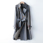 Element Long Trench Coat for Women Spring Autumn Chameleon Trench Coat for Women Elegant British Double Breasted