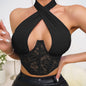 Women Clothing Sexy Lace Halter Wrapped Chest Steel Ring Boning Corset Sexy Outfit