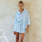 Summer Printed Loose Lapels Thin Comfortable Short Sleeved Shorts Pajamas Two Piece Home Wear