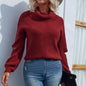 Solid Color Polo Collar Women Knitted Sweater Autumn Winter Pullover Zipper Sweater for Women