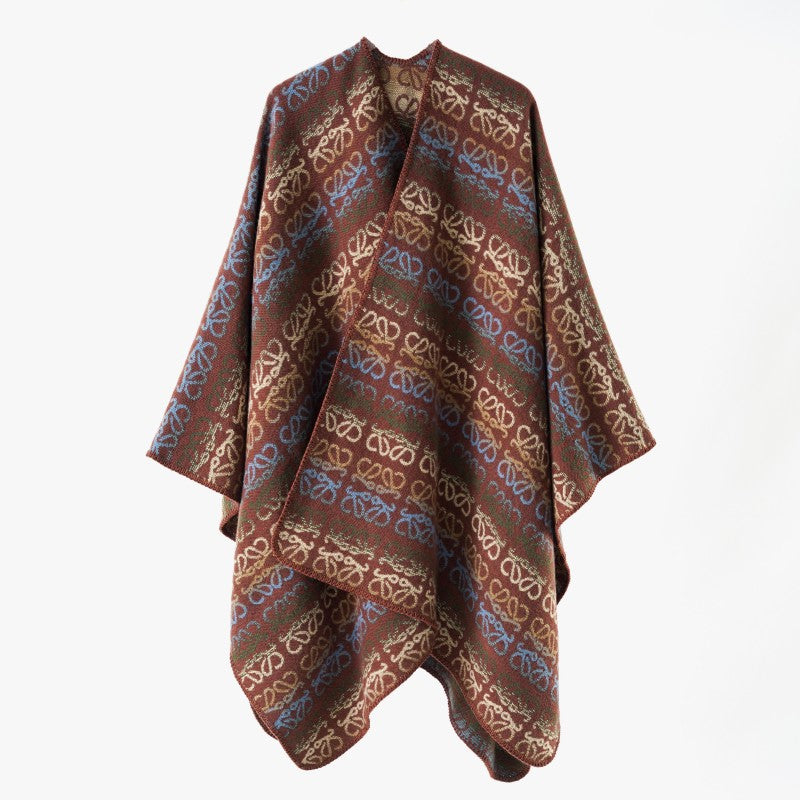 High Sense Shawl Double Sided Thickened All Matching Cloak Imitation Cashmere Warm Shawl