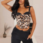 Autumn Sexy Sexy Leopard Print Vest Ultra Short Slim Fit Boning Corset Sling Women