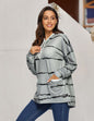 Women Clothing Tie Dye Printed Striped Hooded Loose Long Sleeves Sweater