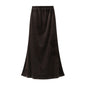 High End Black Velvet Fishtail Skirt Women Autumn French High Waist Slimming Long Skirt