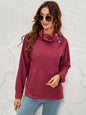 Autumn Winter Women Sweater Long-Sleeved Kangaroo Pocket Split Snap Fastener Women Top