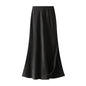 Dark Pattern High Grade Satin Purple Skirt Summer Women Satin Fishtail Skirt Split Draping Long Skirt