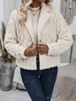 Autumn Winter Plush Button Casual Cardigan Coat Women