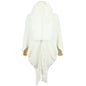 Autumn Winter Fur Collar Tassel Shawl Women Knitted Cape Coat