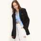 Autumn Winter Women Clothing Loose Bag Buckle Padded Shoulder Coat All-Matching Casual Blazer Blazer