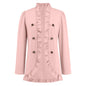 Women Ruffled Cardigan Button Small Coat Autumn Winter Long Sleeve Short