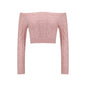 Sexy Off Neck Cable Knit Sweater Women Autumn Winter Sexy Slim Short Bottoming Shirt Sweater