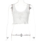 Women Clothing Summer Lace Stitching Vest Sexy Slim Ultra Short Crop Top Spaghetti Strap Top