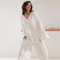 Summer Cotton Long Pajamas Casual Loose Two Piece Set Women Outdoor Home Wear