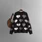 Autumn Winter Love Jacquard Pullover Women Knitted Sweater Loose Sweater Women