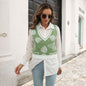 Popular Mushroom Jacquard Rhombus Vest Sweater Women Vest Autumn Winter Knitwear