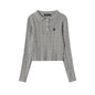 Collared Simple Long Sleeve Bottoming Shirt for Girls Autumn Knitwear All Matching